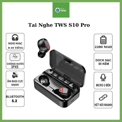 Review Tai Nghe Bluetooth S10 Pro 2024 V5.2 – Âm Thanh Sống Động, Pin Trâu, Kết Nối Ổn Định