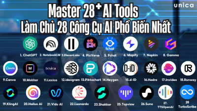 Master 28 AI Tools – Lộ Trình Toàn Diện Biến Bạn Thành Bậc Thầy AI Trong 30 Ngày