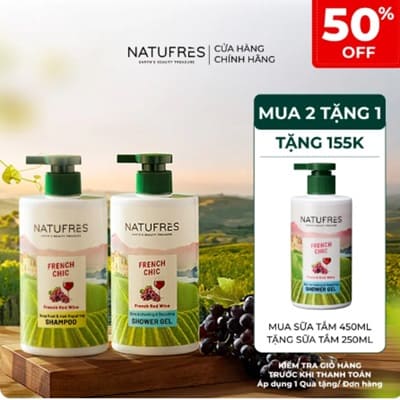 So sánh Natufrès French Chic Dầu gội & Sữa tắm vs sản phẩm thay thế