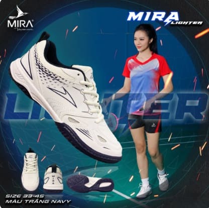 Review Giày Cầu Lông Mira Lighter Chính Hãng: Đế 2 Lớp, Độ Bám Tối Ưu và Ưu Đãi