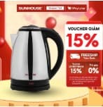 Review Ấm Siêu Tốc SUNHOUSE HTD1081: 1.8L, Inox 304, Tự ngắt