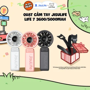 Quạt Cầm Tay Tích Điện Jisulife Life 7 5 Cấp Độ Gió