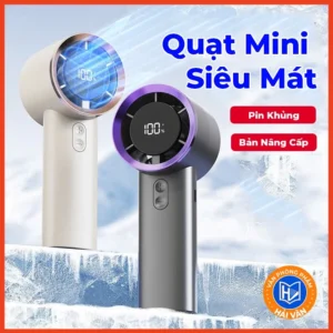 Quạt Mini Cầm Tay M2 5000mAh Turbo 100 Tốc Độ Màn Hình LED