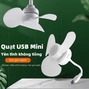 Quạt Mini Cầm Tay Sạc USB Động Cơ Siêu Êm