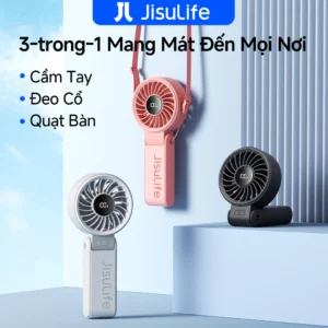 Quạt Cầm Tay Jisulife 7 Mini Gấp Gọn Pin Trâu 46 Giờ