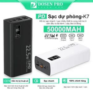 Sạc dự phòng Dosen Pro K7 PD 22.5W Tích hợp hiển thị
